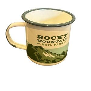 Rocky Mountain Enamel Mug - Green and Cream
